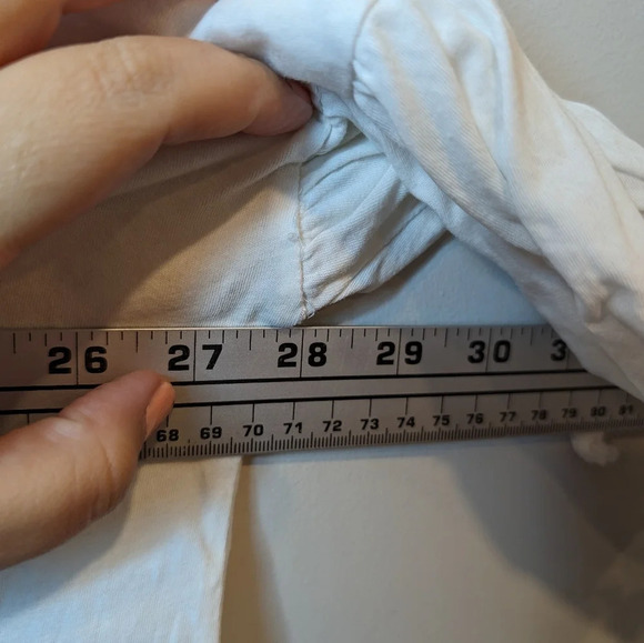 Lord & Taylor 100% Cotton White T Shirt Tasseled  Sleeves Women 2XL Plus Size - Picture 8 of 9